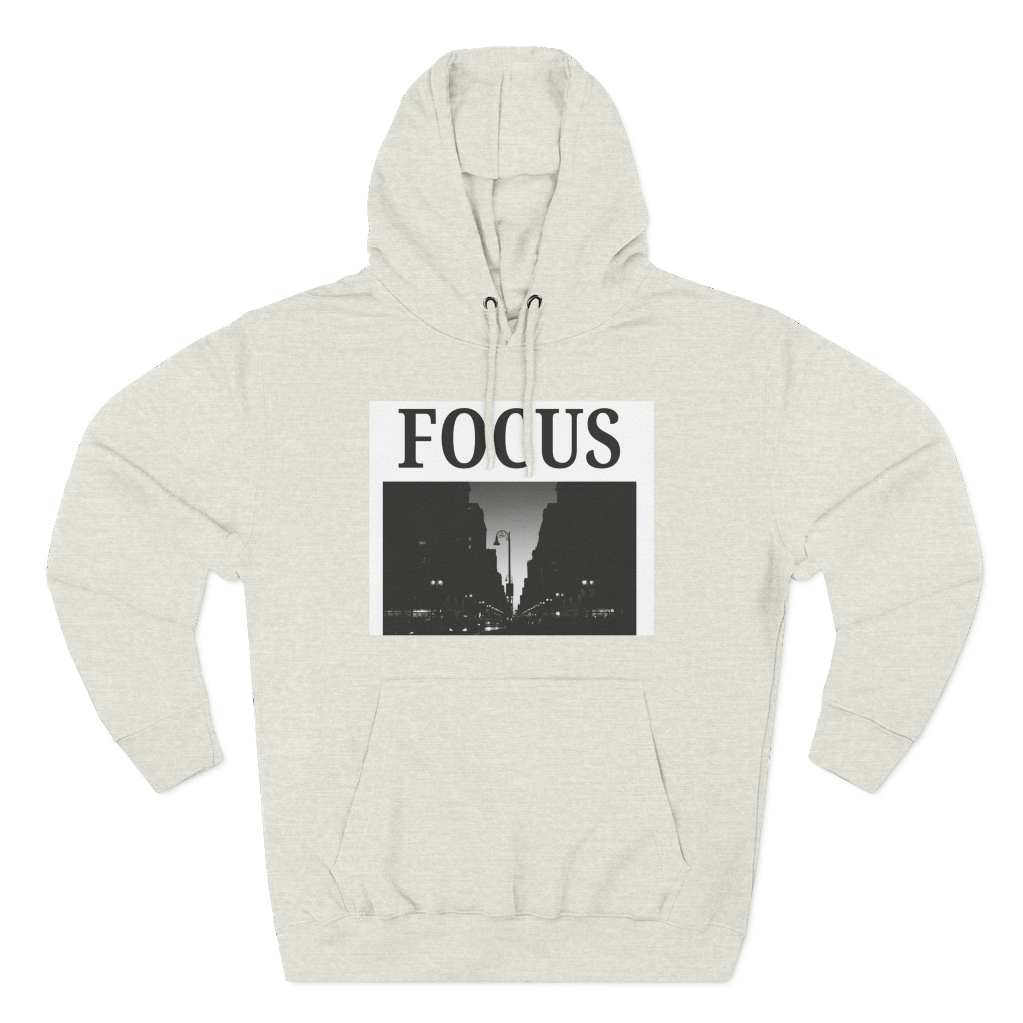 Focus skyline photo Hoodie | Monochrome cityscape, Minimal typography
