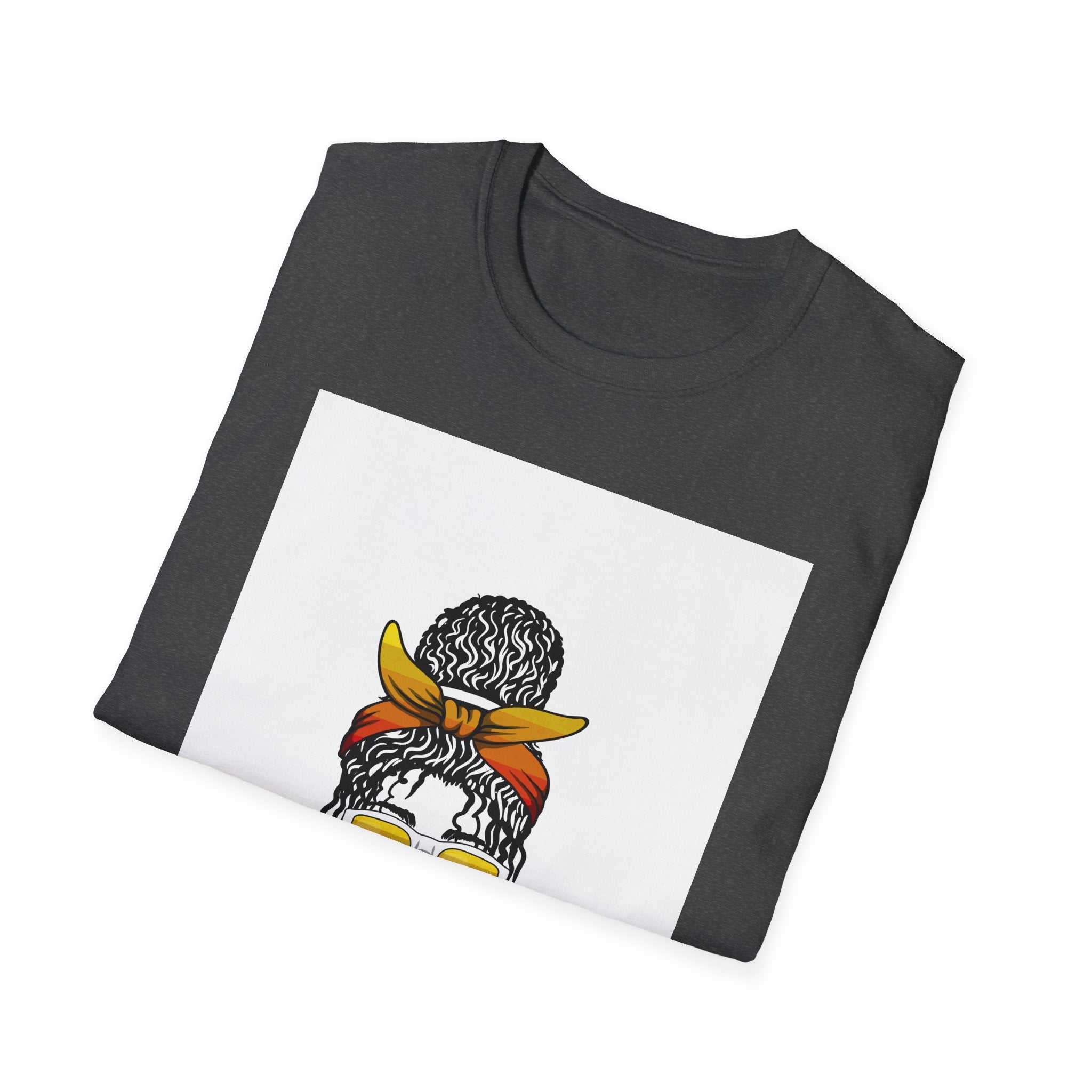 Black Blessed & Beautiful graphic T-Shirt | Afro Bun Headwrap Sunglasses