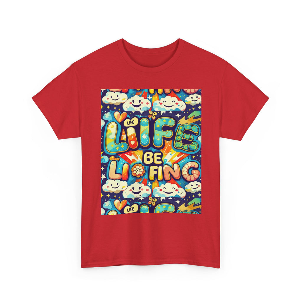 Retro Positive Tee — "Life Be Liking" & "But I'm Built For This" Inspirational Graphic T-Shirt