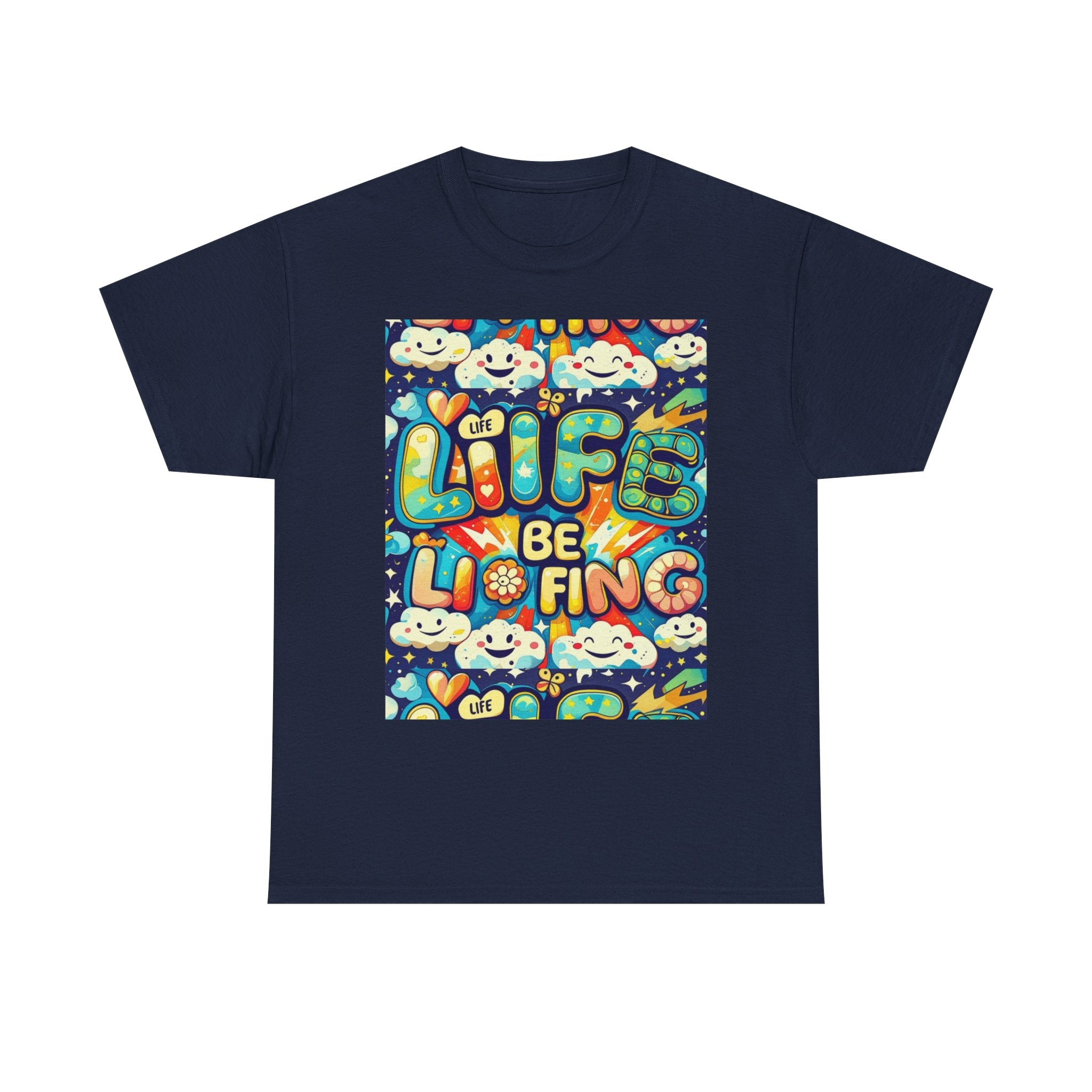 Retro Positive Tee — "Life Be Liking" & "But I'm Built For This" Inspirational Graphic T-Shirt