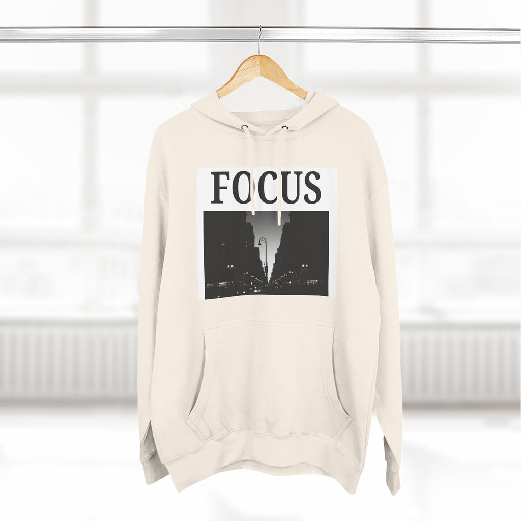 Focus skyline photo Hoodie | Monochrome cityscape, Minimal typography