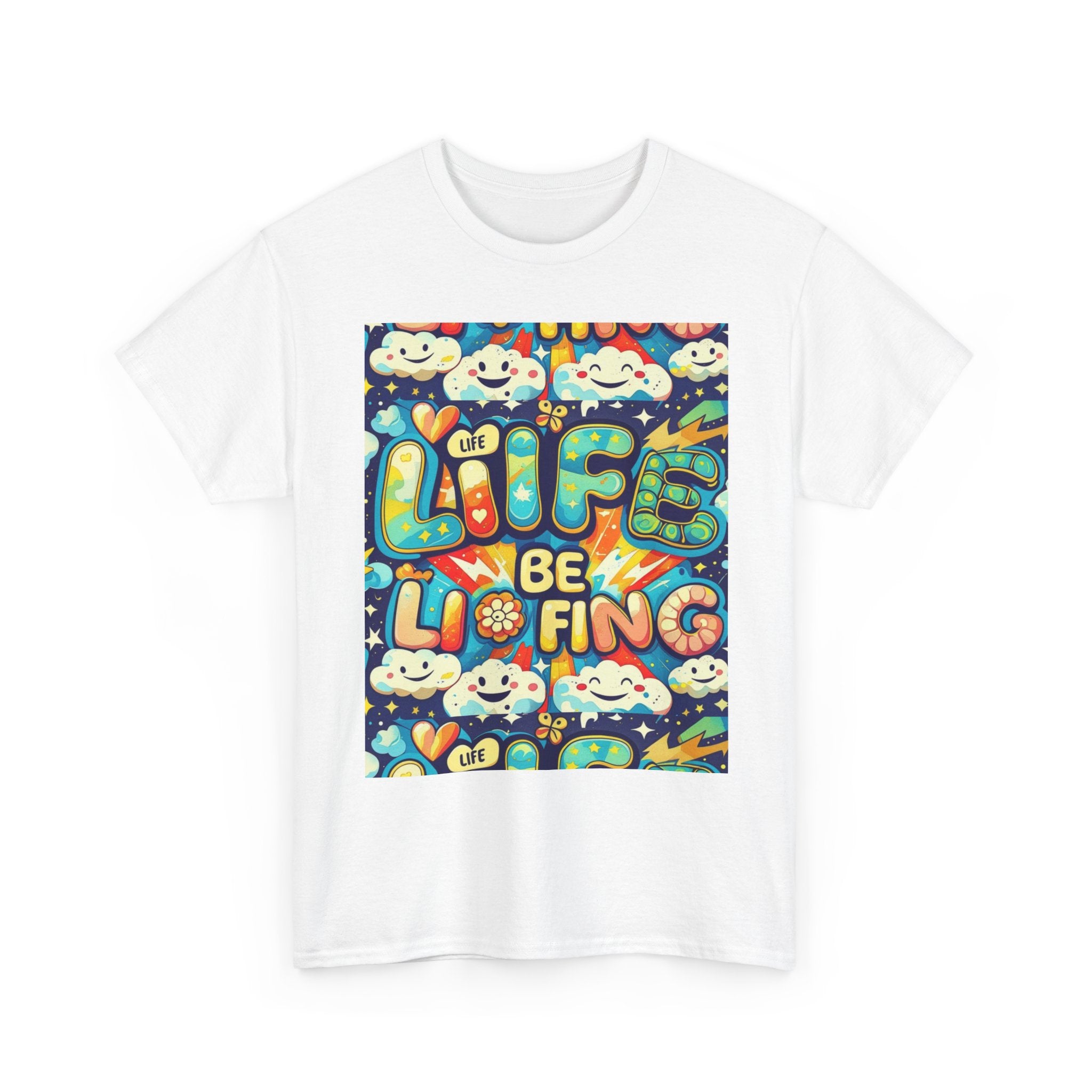 Retro Positive Tee — "Life Be Liking" & "But I'm Built For This" Inspirational Graphic T-Shirt