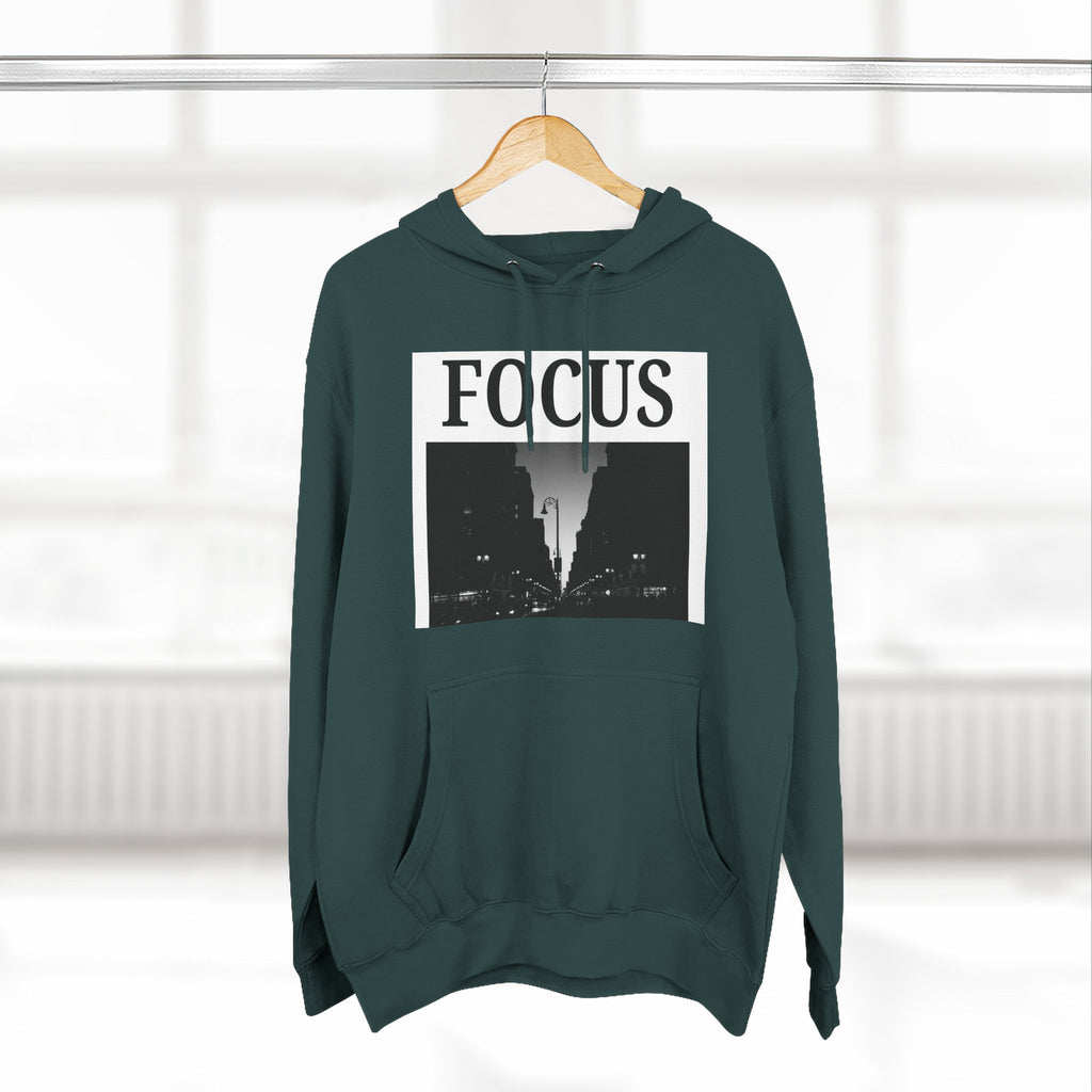 Focus skyline photo Hoodie | Monochrome cityscape, Minimal typography