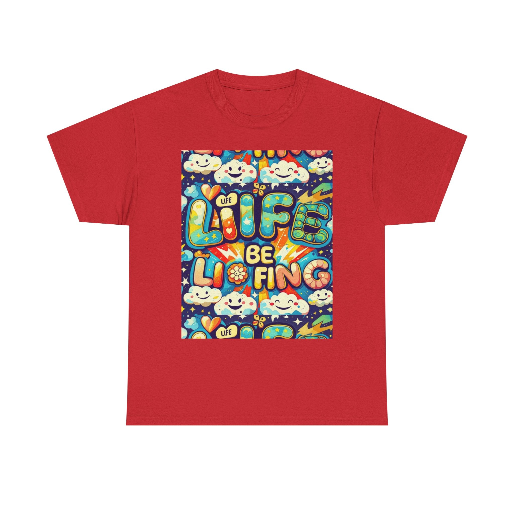 Retro Positive Tee — "Life Be Liking" & "But I'm Built For This" Inspirational Graphic T-Shirt