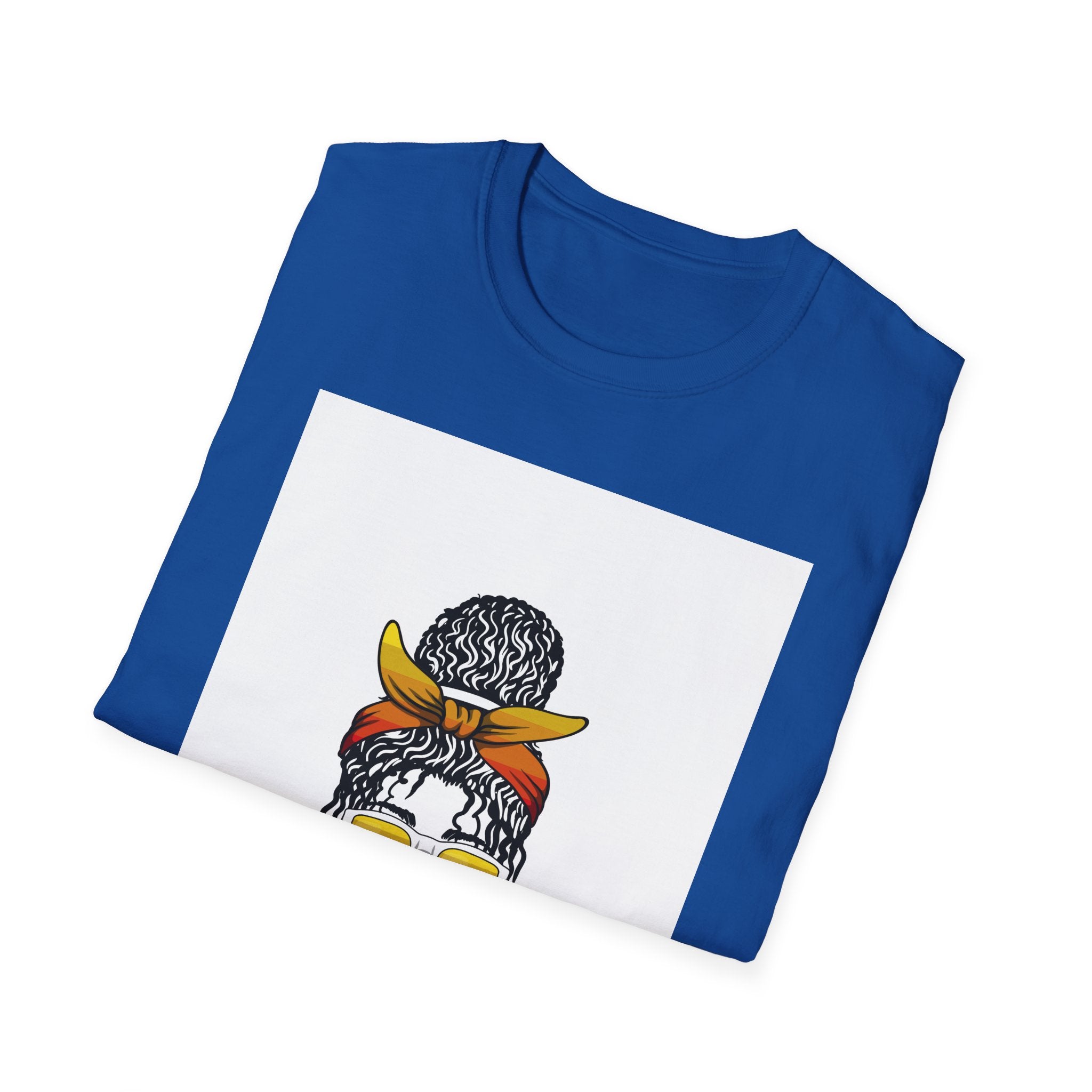 Black Blessed & Beautiful graphic T-Shirt | Afro Bun Headwrap Sunglasses