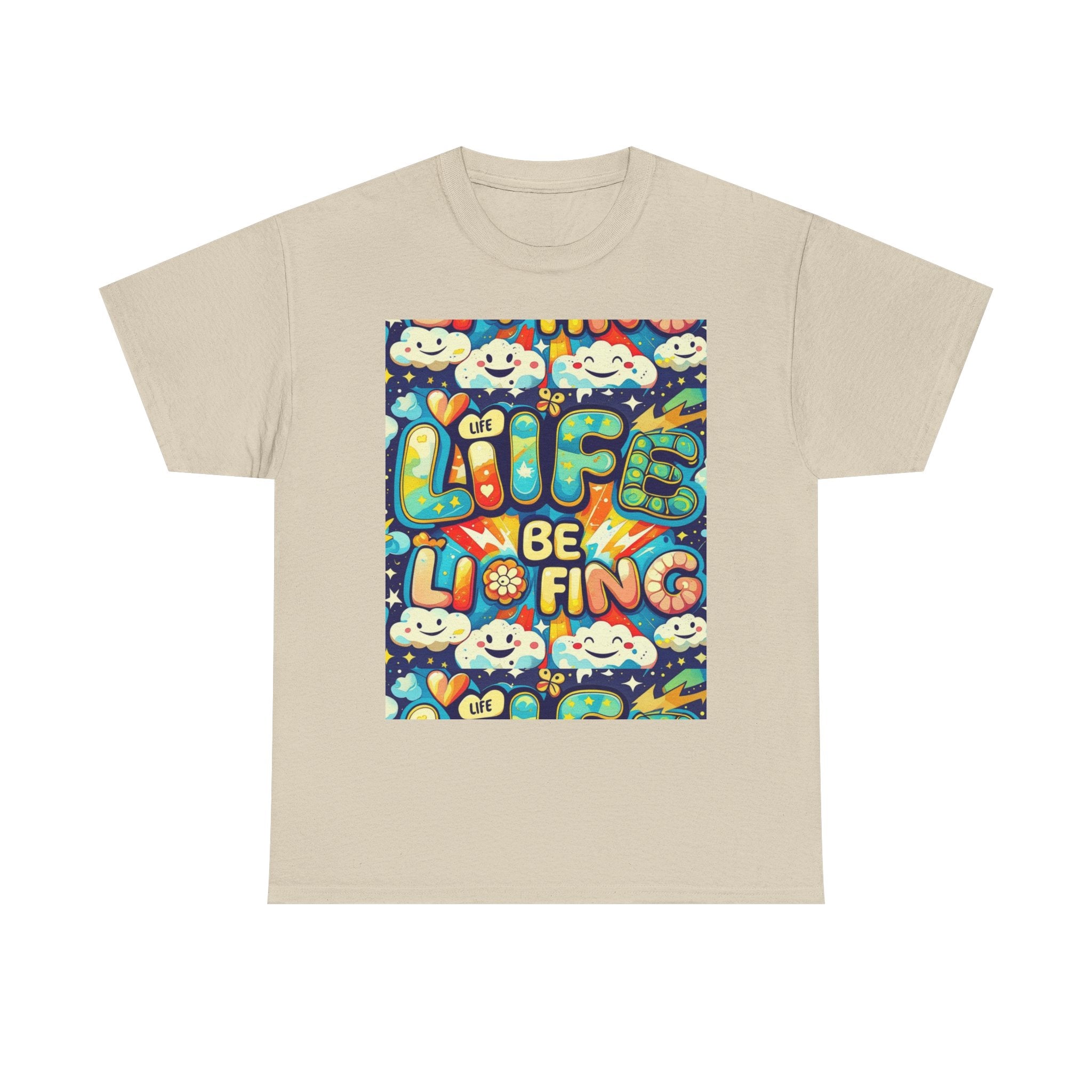 Retro Positive Tee — "Life Be Liking" & "But I'm Built For This" Inspirational Graphic T-Shirt