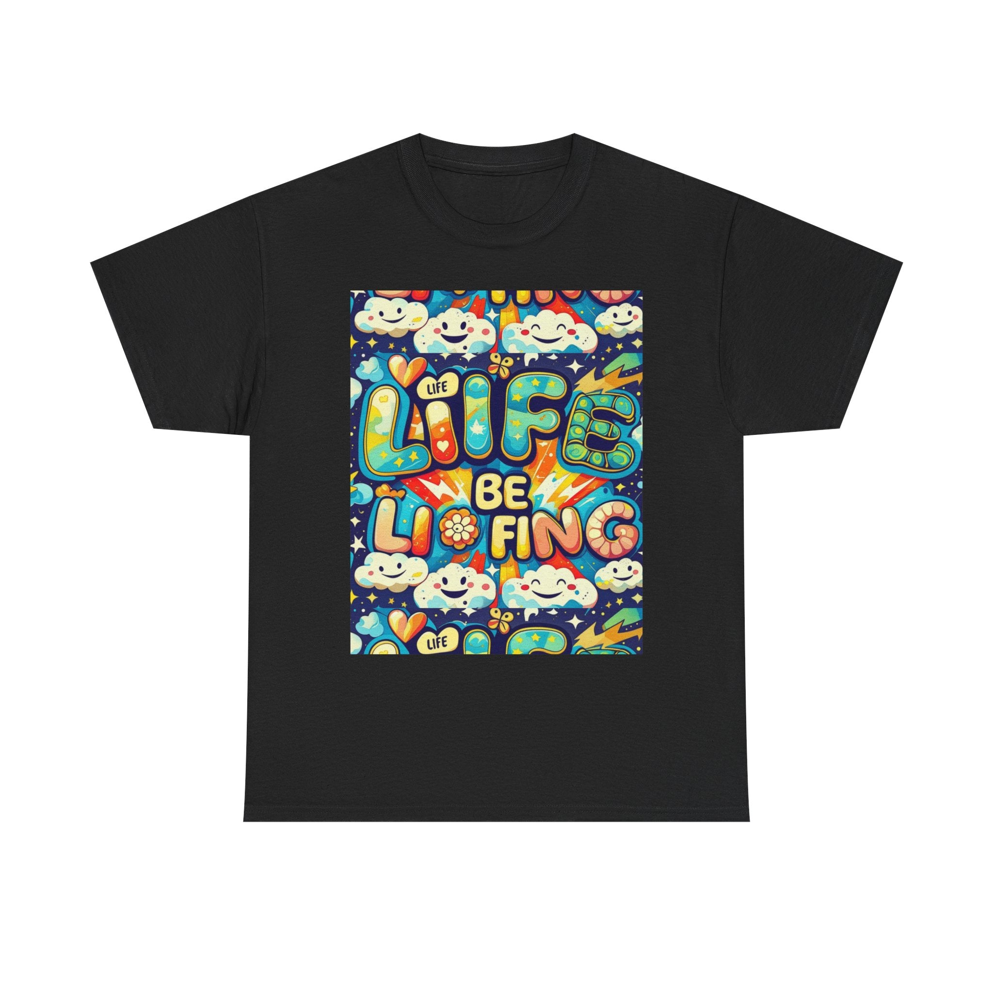 Retro Positive Tee — "Life Be Liking" & "But I'm Built For This" Inspirational Graphic T-Shirt
