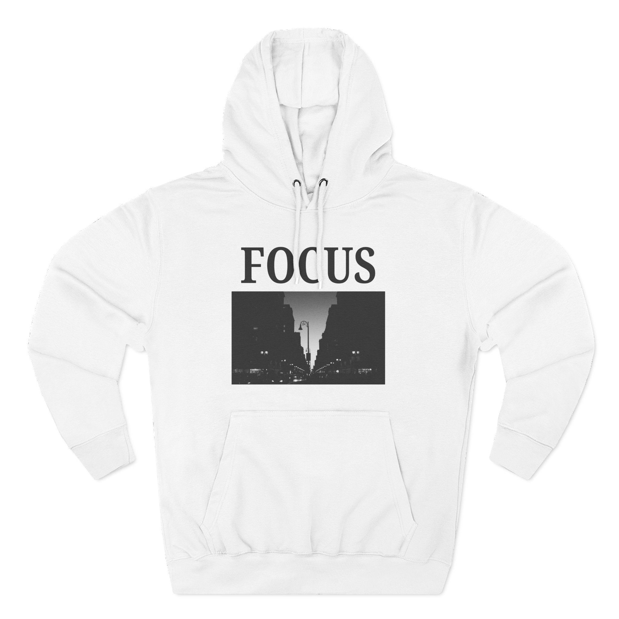Focus skyline photo Hoodie | Monochrome cityscape, Minimal typography