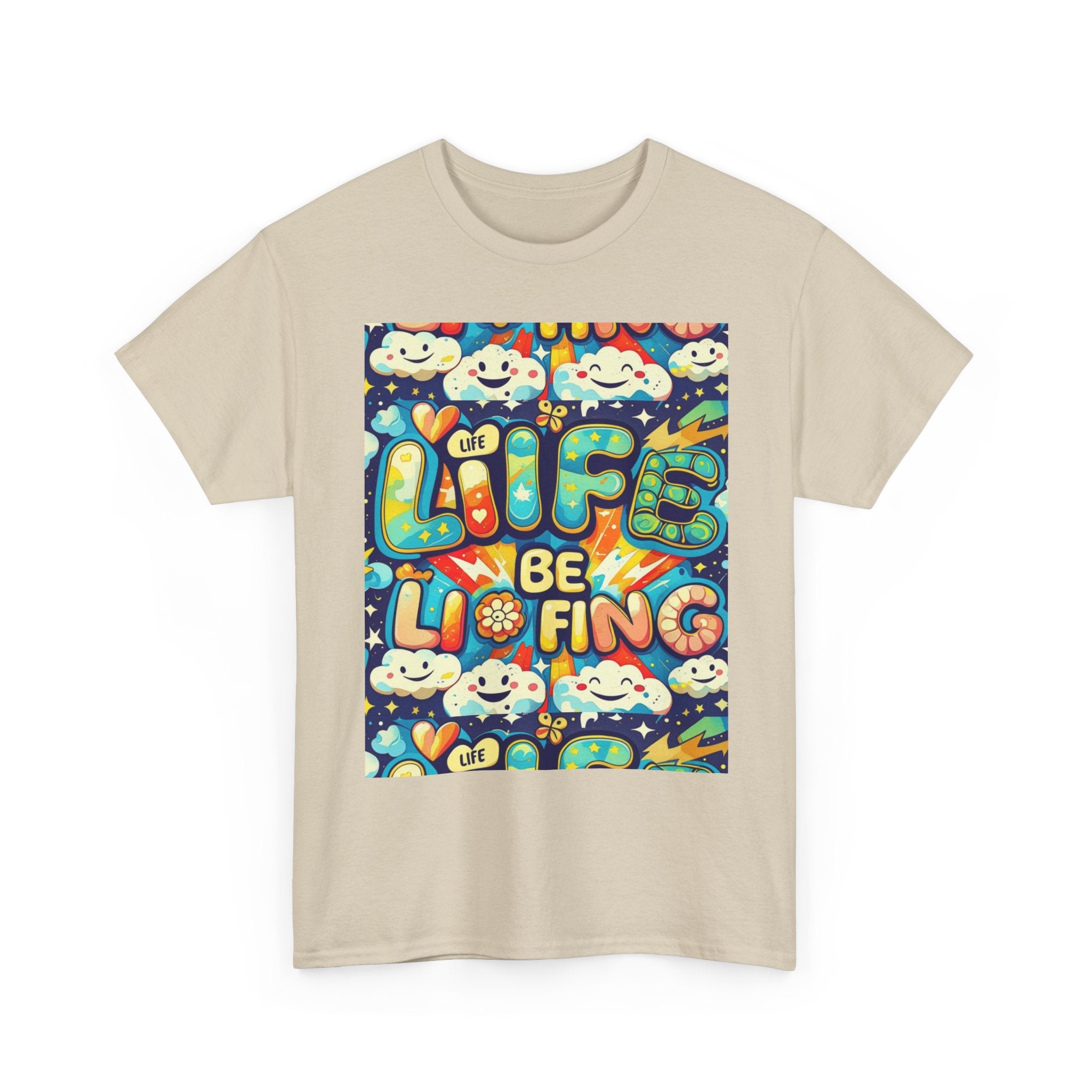 Retro Positive Tee — "Life Be Liking" & "But I'm Built For This" Inspirational Graphic T-Shirt