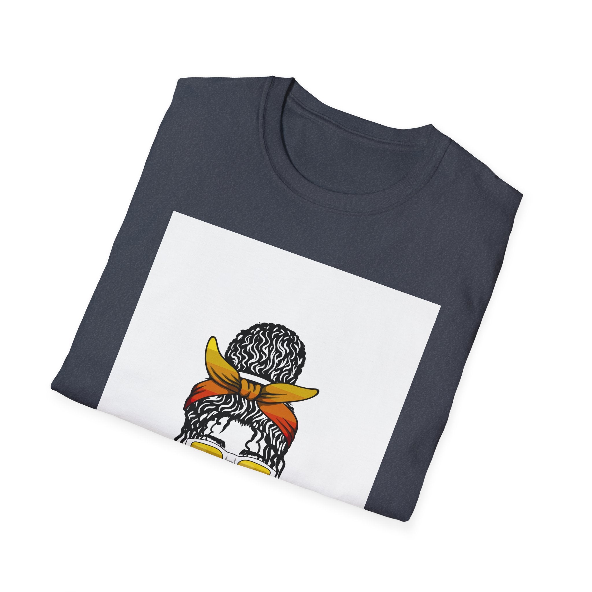 Black Blessed & Beautiful graphic T-Shirt | Afro Bun Headwrap Sunglasses