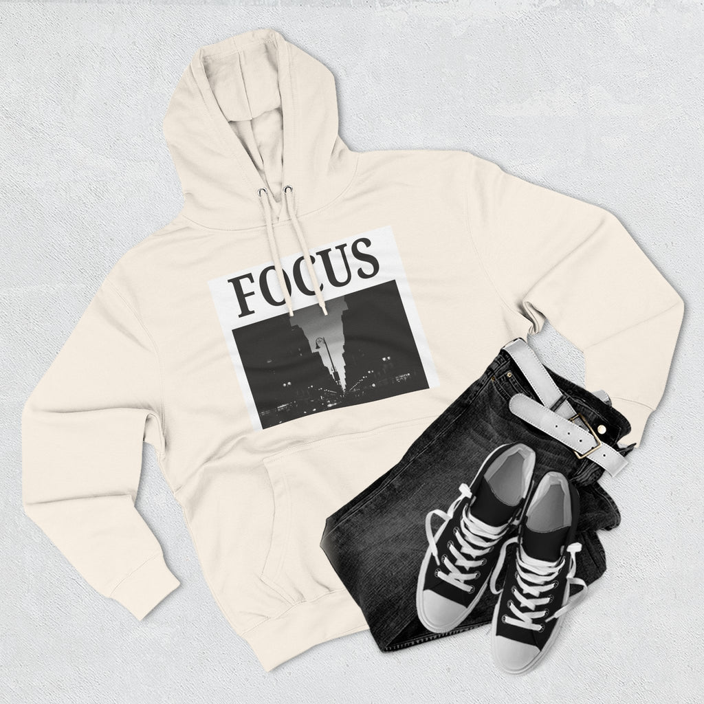 Focus skyline photo Hoodie | Monochrome cityscape, Minimal typography
