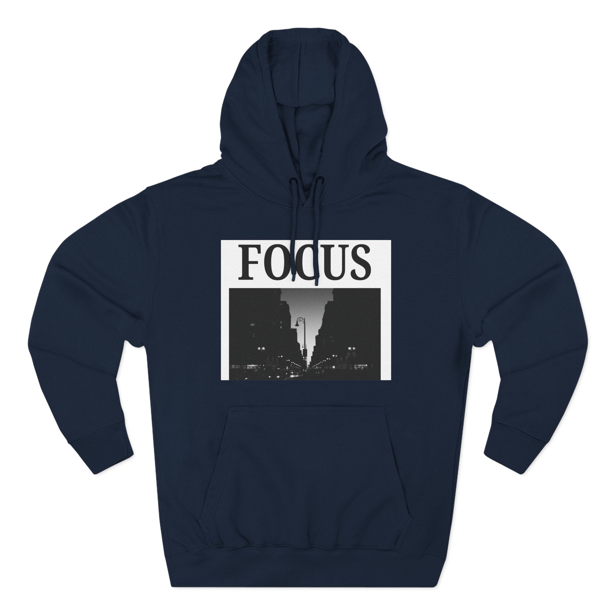 Focus skyline photo Hoodie | Monochrome cityscape, Minimal typography
