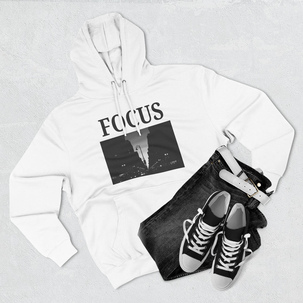 Focus skyline photo Hoodie | Monochrome cityscape, Minimal typography