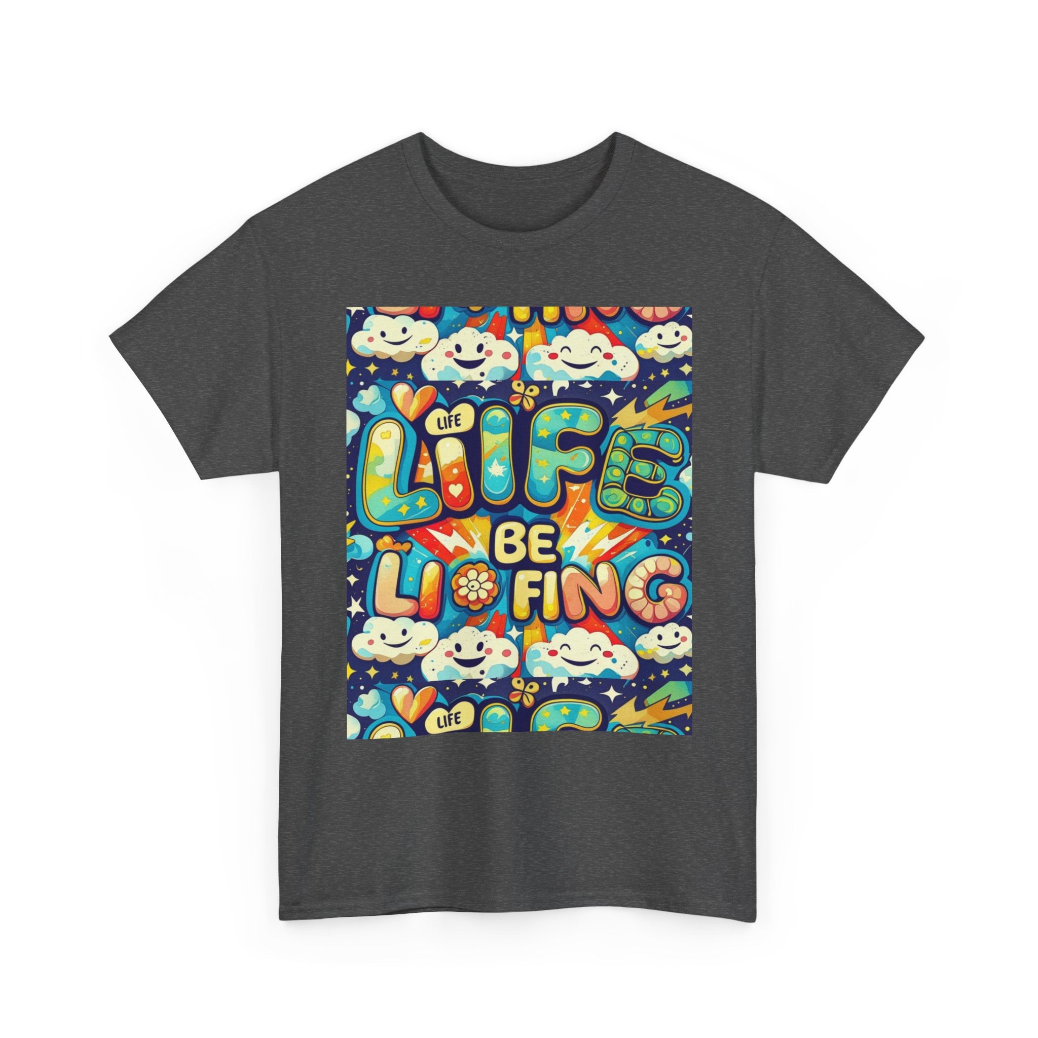 Retro Positive Tee — "Life Be Liking" & "But I'm Built For This" Inspirational Graphic T-Shirt