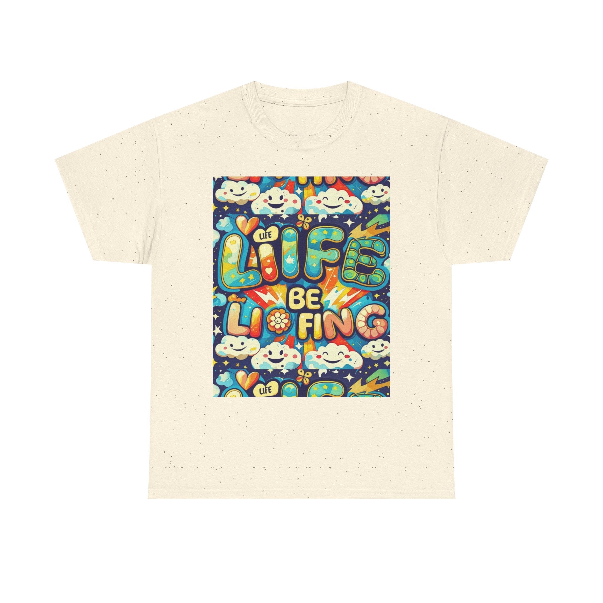 Retro Positive Tee — "Life Be Liking" & "But I'm Built For This" Inspirational Graphic T-Shirt