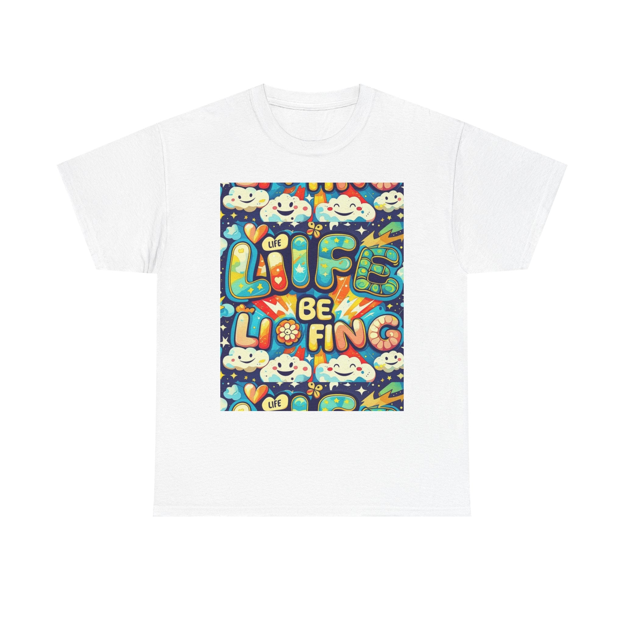 Retro Positive Tee — "Life Be Liking" & "But I'm Built For This" Inspirational Graphic T-Shirt