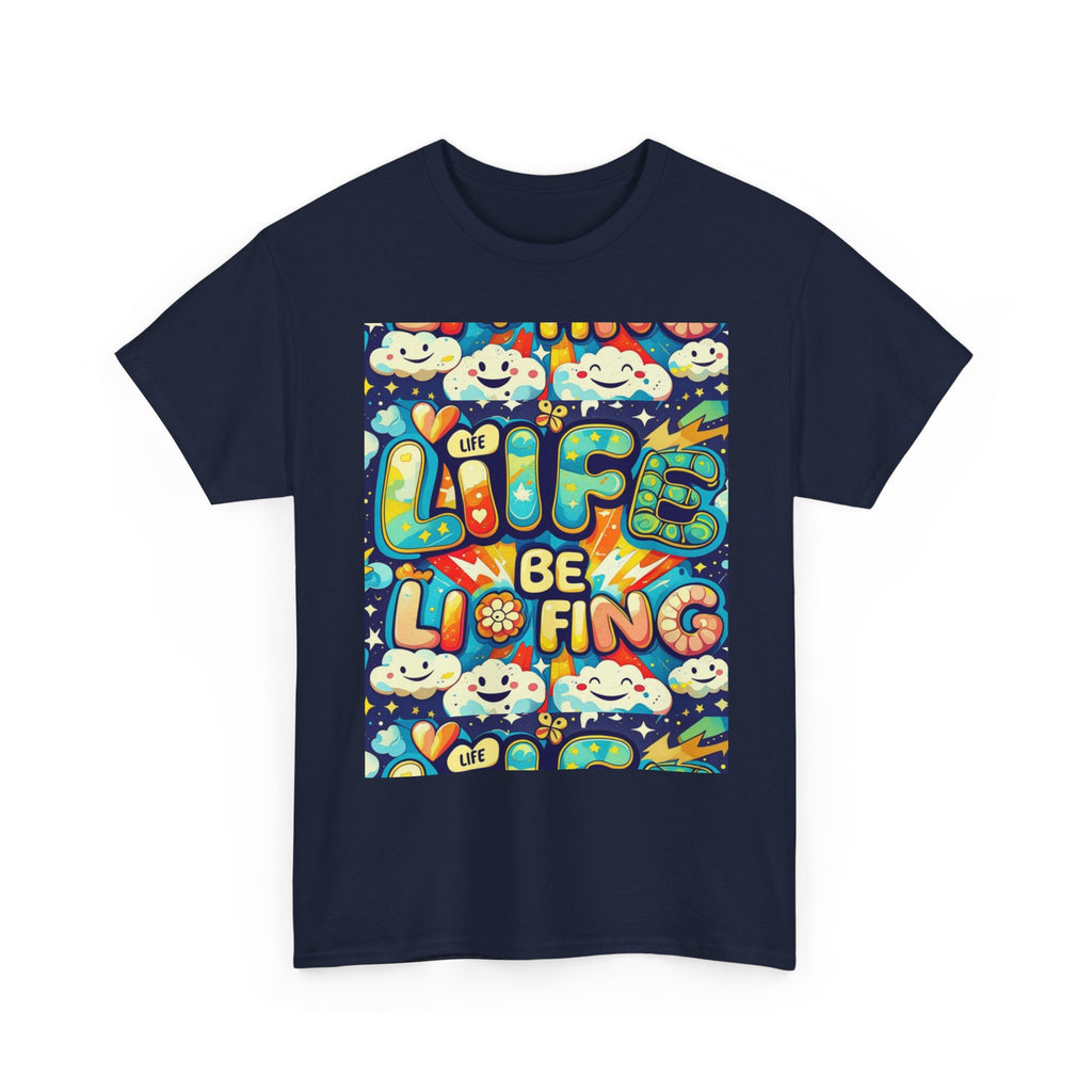 Retro Positive Tee — "Life Be Liking" & "But I'm Built For This" Inspirational Graphic T-Shirt
