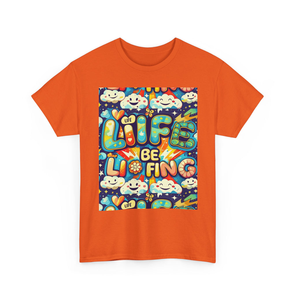 Retro Positive Tee — "Life Be Liking" & "But I'm Built For This" Inspirational Graphic T-Shirt