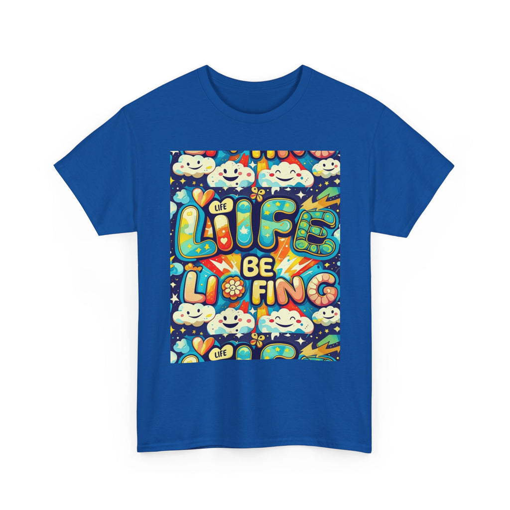 Retro Positive Tee — "Life Be Liking" & "But I'm Built For This" Inspirational Graphic T-Shirt