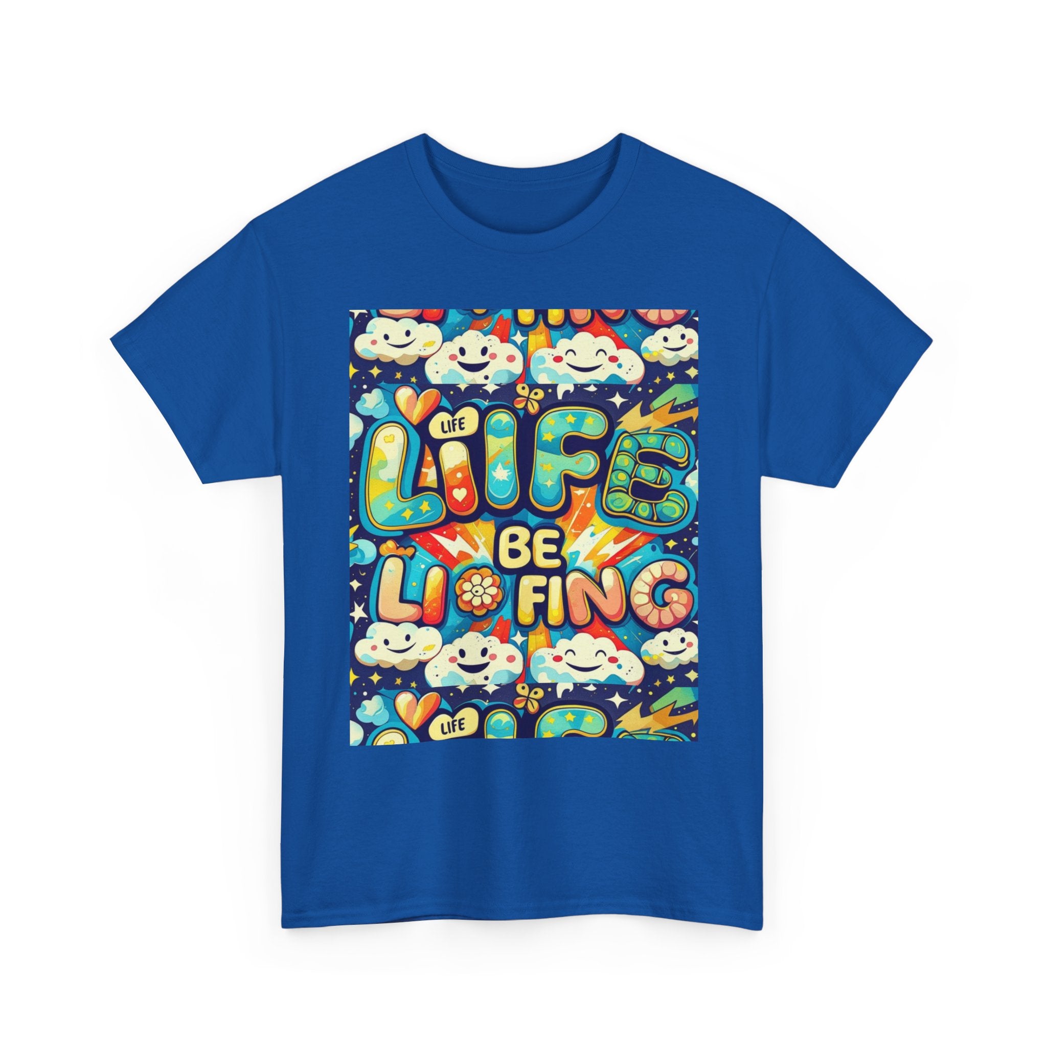 Retro Positive Tee — "Life Be Liking" & "But I'm Built For This" Inspirational Graphic T-Shirt
