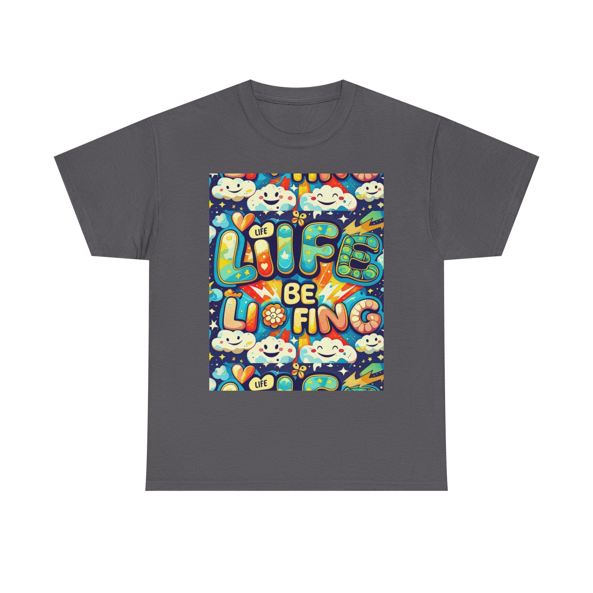 Retro Positive Tee — "Life Be Liking" & "But I'm Built For This" Inspirational Graphic T-Shirt
