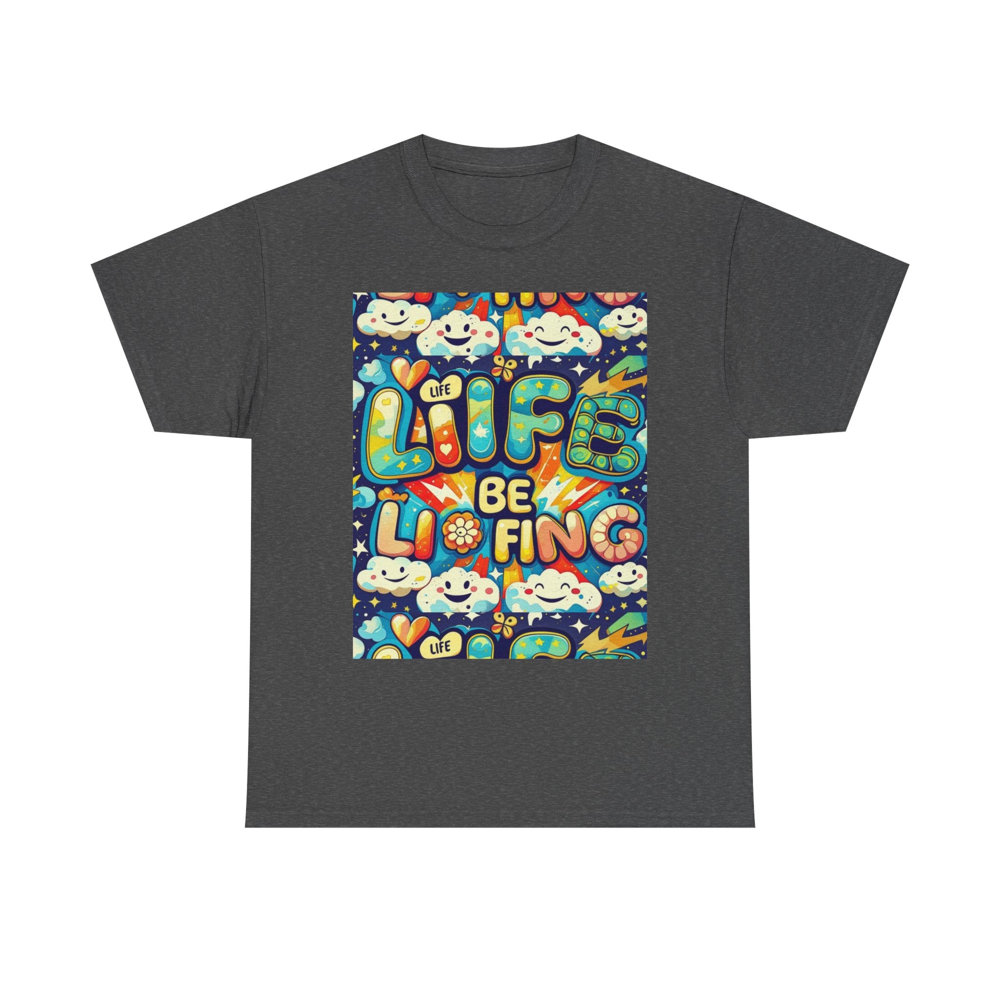 Retro Positive Tee — "Life Be Liking" & "But I'm Built For This" Inspirational Graphic T-Shirt