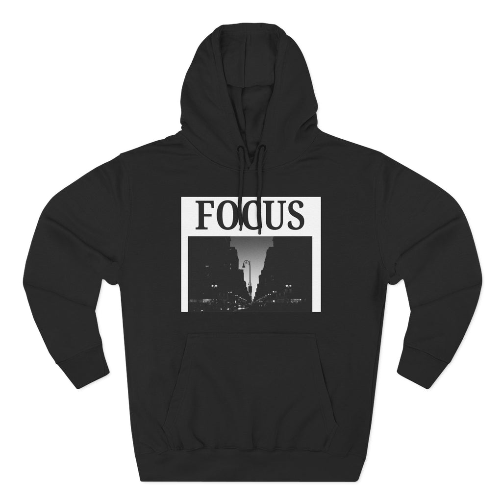 Focus skyline photo Hoodie | Monochrome cityscape, Minimal typography