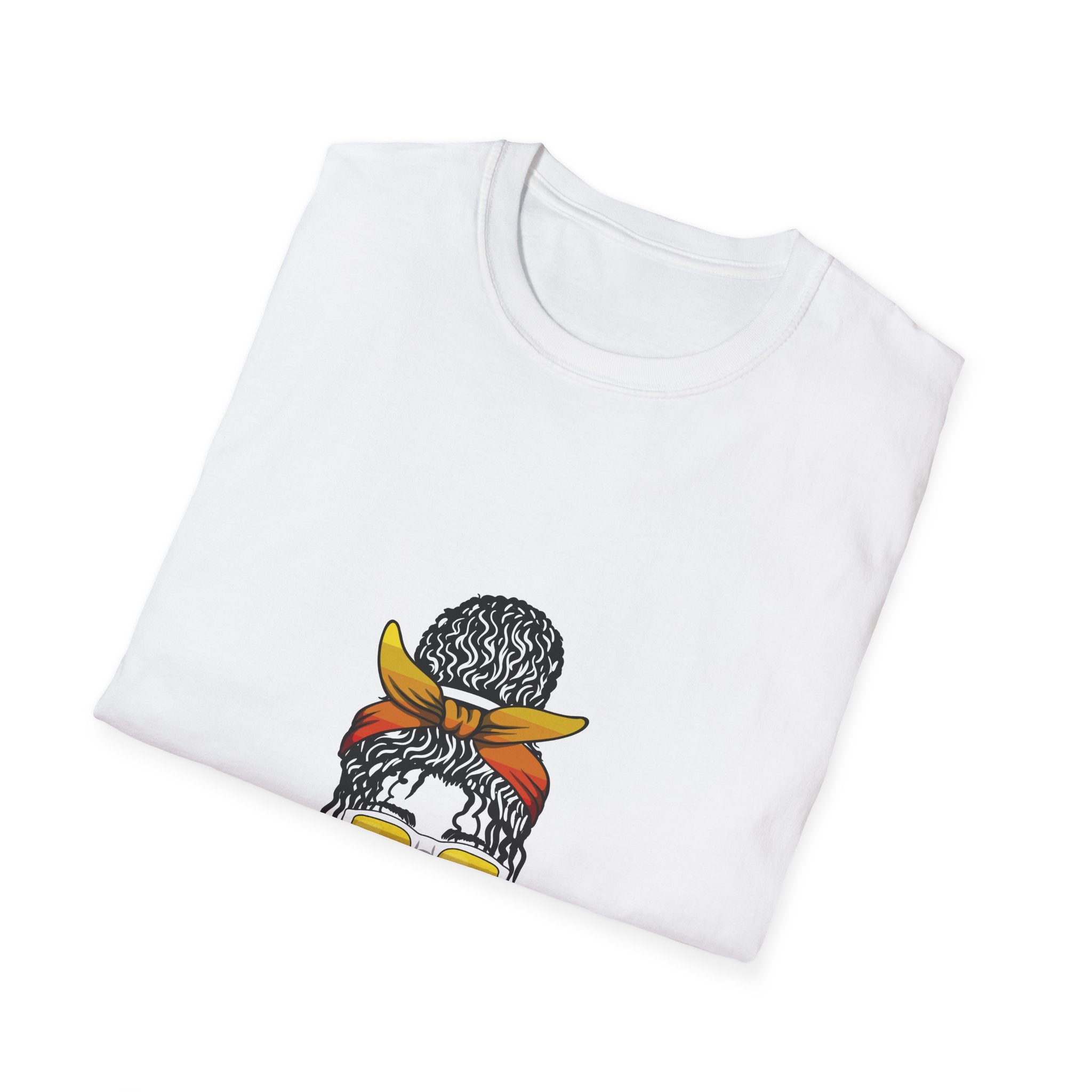 Black Blessed & Beautiful graphic T-Shirt | Afro Bun Headwrap Sunglasses