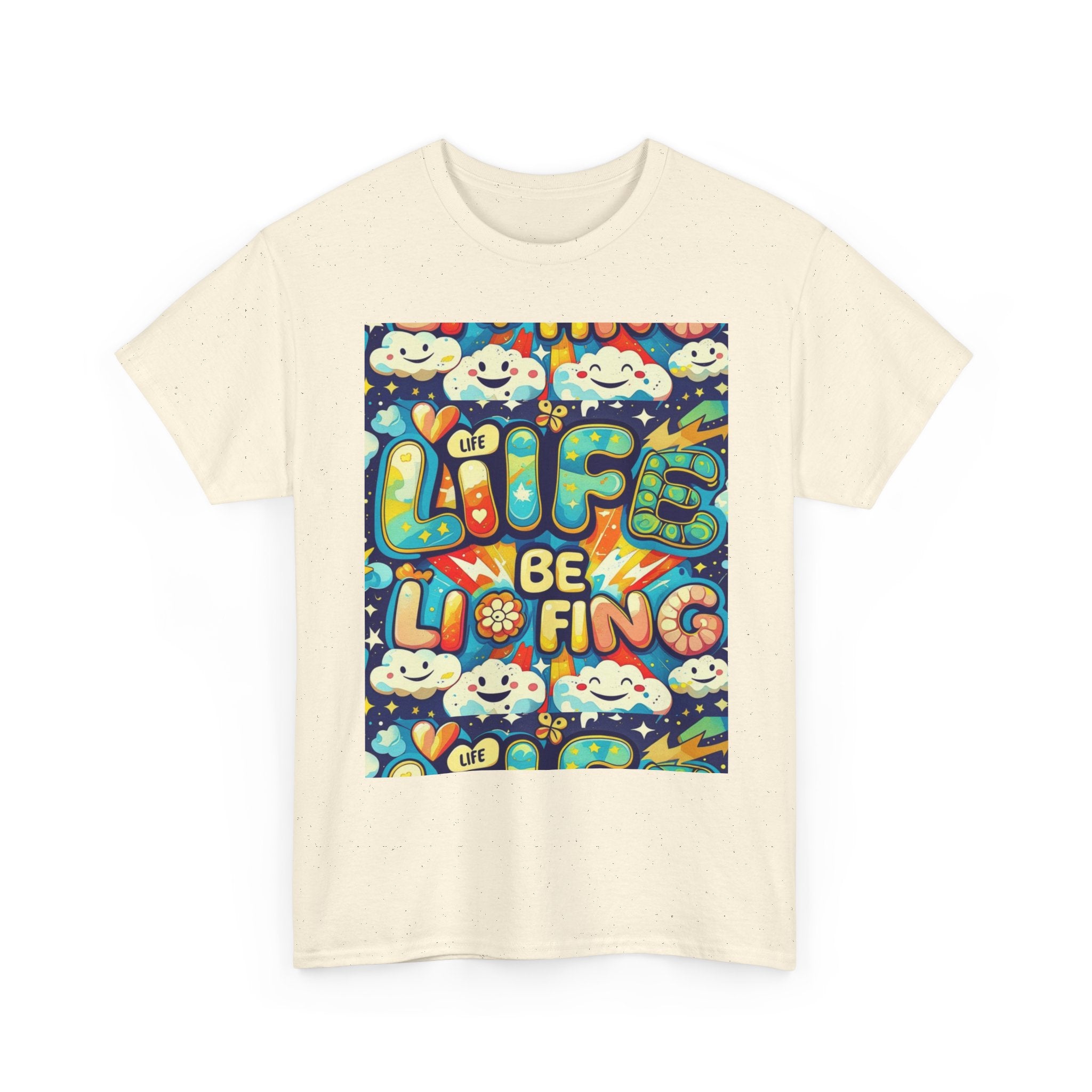 Retro Positive Tee — "Life Be Liking" & "But I'm Built For This" Inspirational Graphic T-Shirt