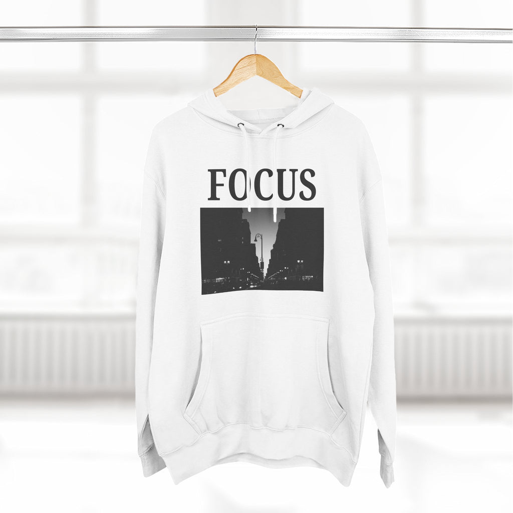 Focus skyline photo Hoodie | Monochrome cityscape, Minimal typography