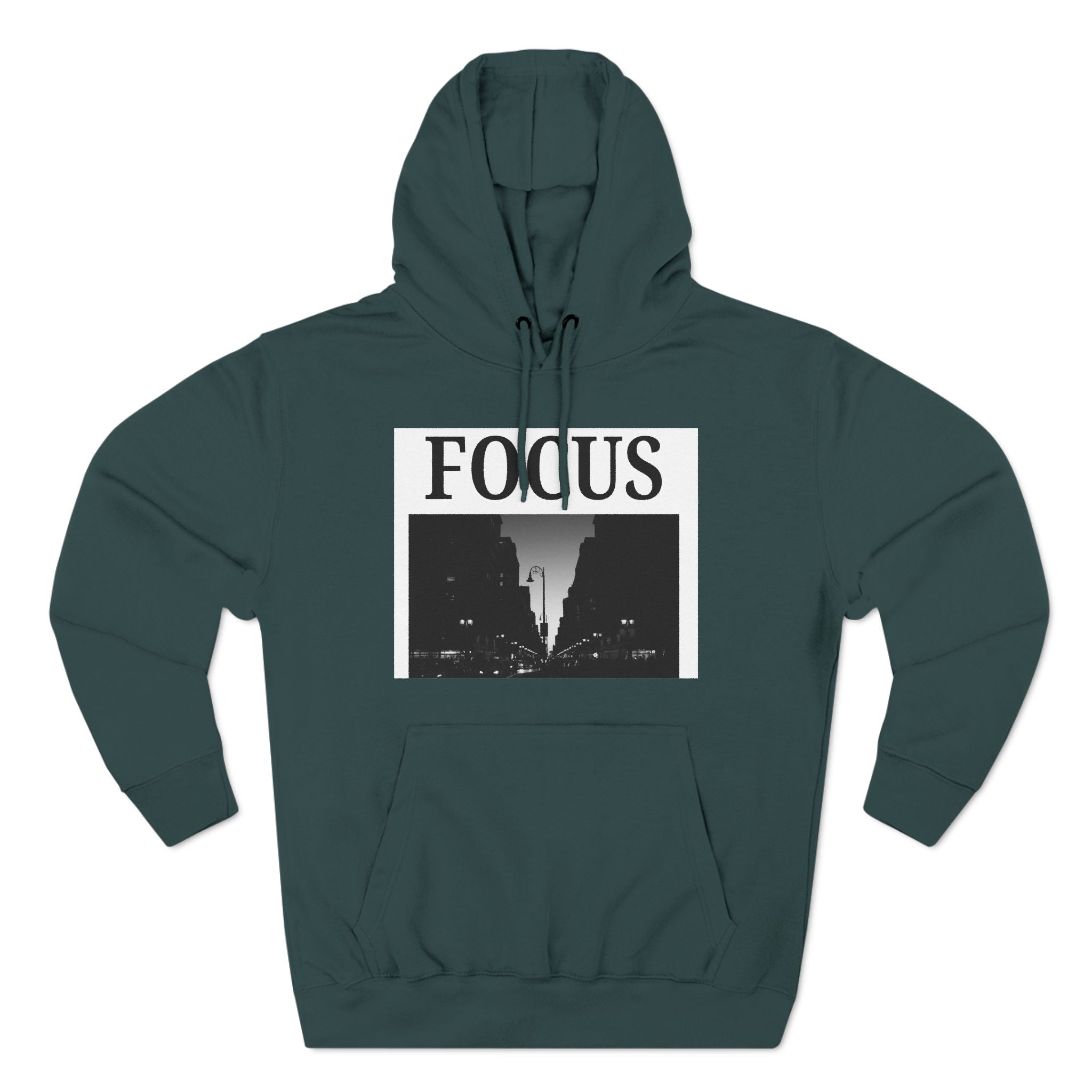 Focus skyline photo Hoodie | Monochrome cityscape, Minimal typography