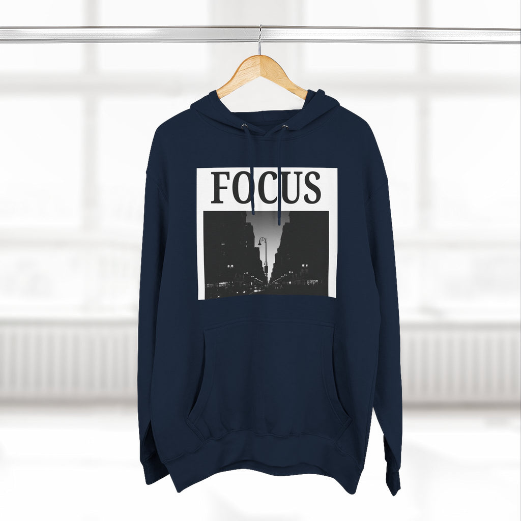Focus skyline photo Hoodie | Monochrome cityscape, Minimal typography